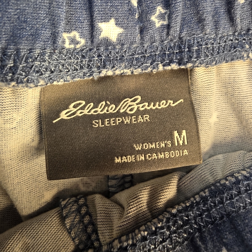 Eddie Bauer Blue Floral Pajama Set Women's Medium - Picture 4 of 8